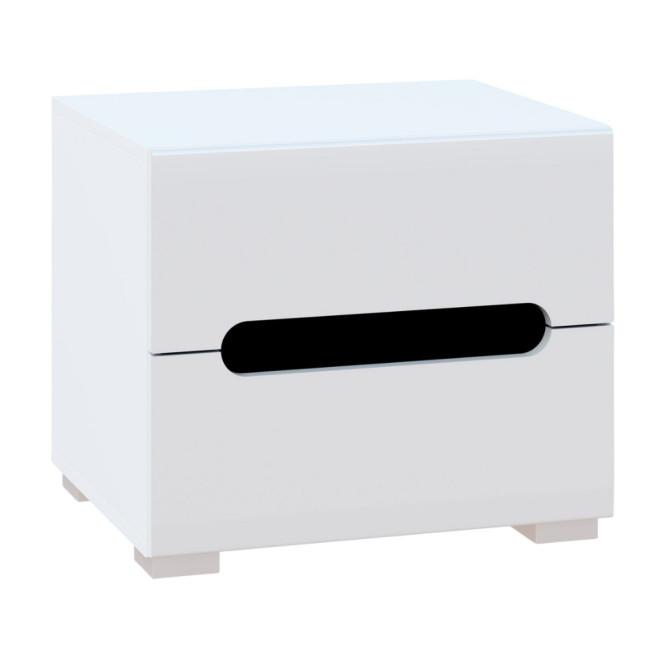 Тумба нічна Глянець Білий / Чорний Б'янко Світ Меблів 