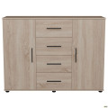 Комод City-423 четыре ящика две двери (1340х420х1000Н) Дуб Сонома AMF