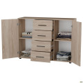 Комод City-423 четыре ящика две двери (1340х420х1000Н) Дуб Сонома AMF