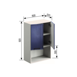 Кухонна секція верхня 60 2Д п/мікрохв. (920) Аріель Світ меблів