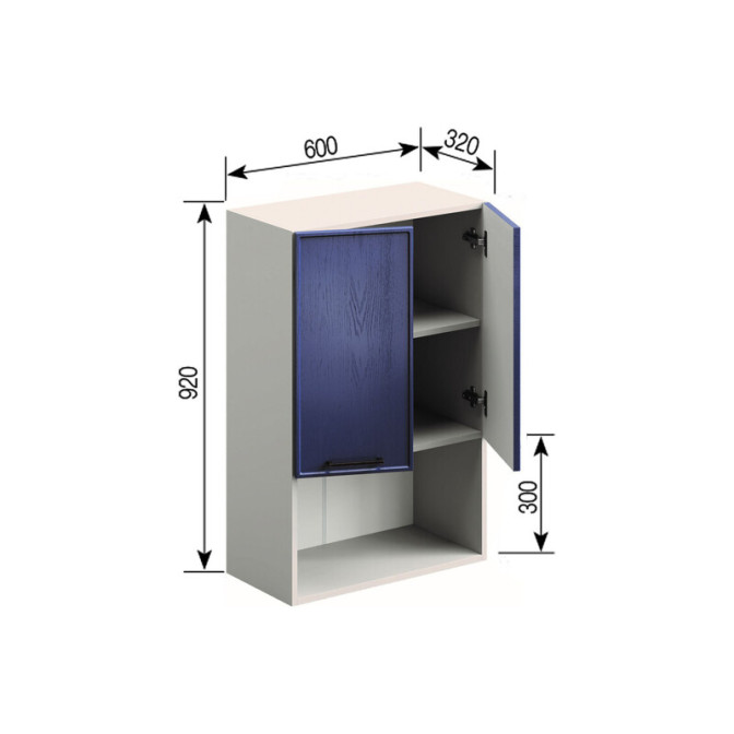 Кухонна секція верхня 60 2Д п/мікрохв. (920) Аріель Світ меблів