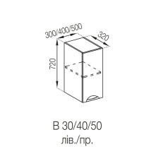 Кухонная секция верхняя В 30 Адель Люкс Мир мебели