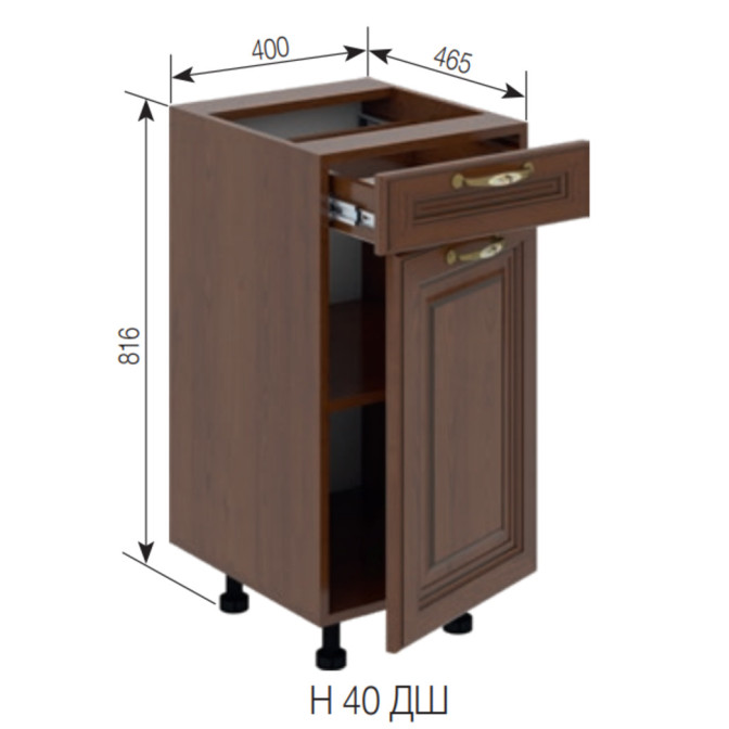 Кухонная секция нижняя Н 40 ДШ LUX Роксана Мир мебели 