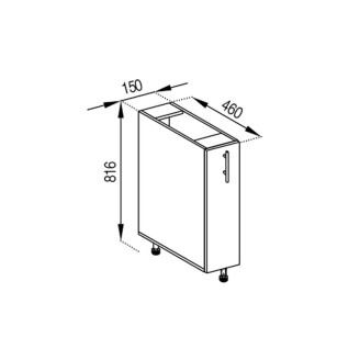 Кухонна секція нижня Н 15 карго LUX Адель Світ меблів