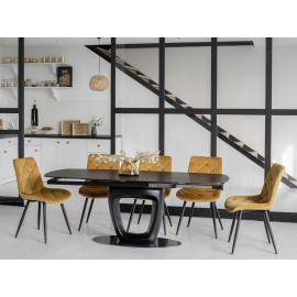 Керамический стол TML-825 неро маркина  +  черный Vetro mebel