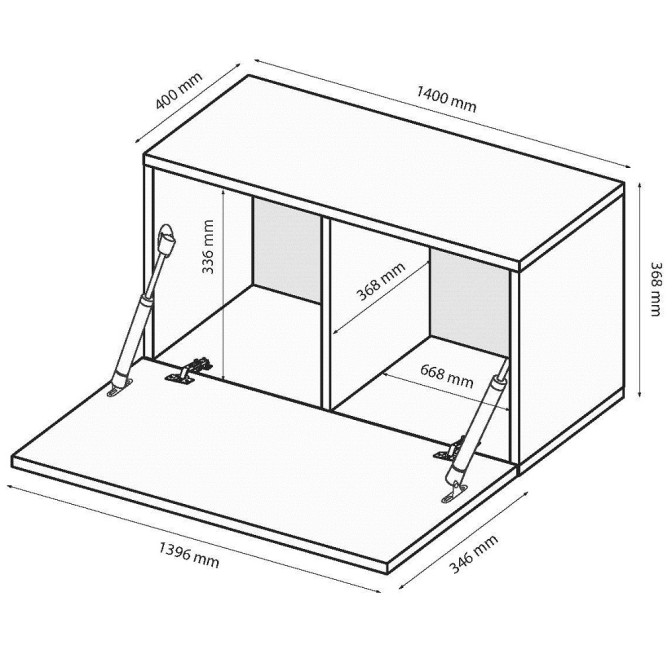 Секция BOX-43 TV 1,40 / Глянец Чёрный MiroMark BX-43-BL