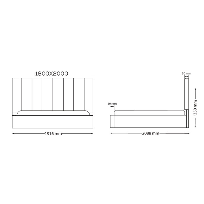 Кровать Мягкая обивка 1,8x2,0 Диана / Diana Бежевый Велюр MiroMark SF-58-DA/DB