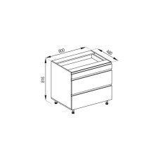 Кухонная секция нижняя Н 60 3Ш (1 + 2) LUX Тина Мир мебели