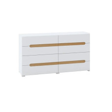 Комод 4Ящ-4Ящ Глянец Белый / Дуб Аппалачи Бьянко Мир Мебели 