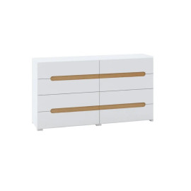 Комод 4Ящ-4Ящ Глянець Білий / Дуб Аппалачі Б'янко Світ Меблів 