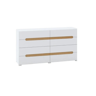 Комод 4Ящ-4Ящ Глянець Білий / Дуб Аппалачі Б'янко Світ Меблів 