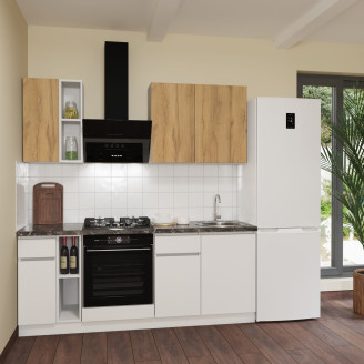 Кухня готова ДСП 2 Класик 2,0 м вбудована плита, окрема витяжка, без ручок Senam Кухня готова ДСП 2 Класик 2,0 м вбудована плита, окрема витяжка, без ручок Senam