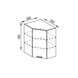 Кухонная секция верхняя 60*60 (h-920) Марта Мир мебели