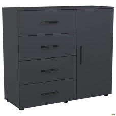 Комод City-421R четыре ящика одна дверь (1120х420х1000Н) Антрацит AMF