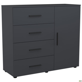 Комод City-421R четыре ящика одна дверь (1120х420х1000Н) Антрацит AMF