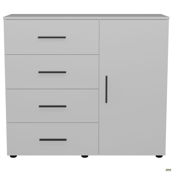 Комод City-421R четыре ящика одна дверь (1120х420х1000Н) Белый AMF