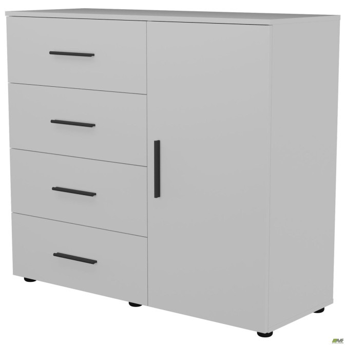 Комод City-421R четыре ящика одна дверь (1120х420х1000Н) Белый AMF