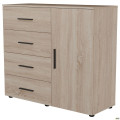 Комод City-421R четыре ящика одна дверь (1120х420х1000Н) Дуб Сонома AMF