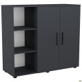 Комод City-422L две двери открытая секция (1120х420х1000Н) Антрацит AMF