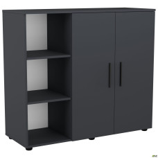 Комод City-422L две двери открытая секция (1120х420х1000Н) Антрацит AMF
