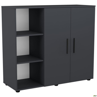 Комод City-422L две двери открытая секция (1120х420х1000Н) Антрацит AMF