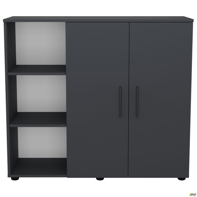Комод City-422L две двери открытая секция (1120х420х1000Н) Антрацит AMF