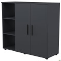 Комод City-422L две двери открытая секция (1120х420х1000Н) Антрацит AMF