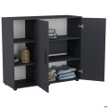 Комод City-422L две двери открытая секция (1120х420х1000Н) Антрацит AMF
