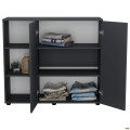 Комод City-422L две двери открытая секция (1120х420х1000Н) Антрацит AMF