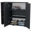 Комод City-422L две двери открытая секция (1120х420х1000Н) Антрацит AMF