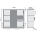 Комод City-422L две двери открытая секция (1120х420х1000Н) Антрацит AMF