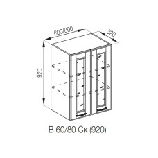 Кухонная секция верхняя В 80 Ск (h-920) Доминика Мир мебели