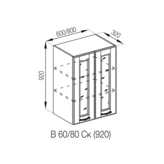 Кухонная секция верхняя В 80 Ск (h-920) Доминика Мир мебели