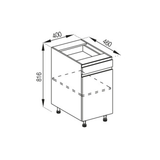 Кухонная секция нижняя Н 40 ДШ LUX Тина Мир мебели Кухонная секция нижняя Н 40 ДШ LUX Тина Мир мебели