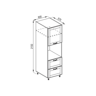 Кухонна секція пенал П 60 ДШ LUX Домініка Світ меблів Кухонна секція пенал П 60 ДШ LUX Домініка Світ меблів