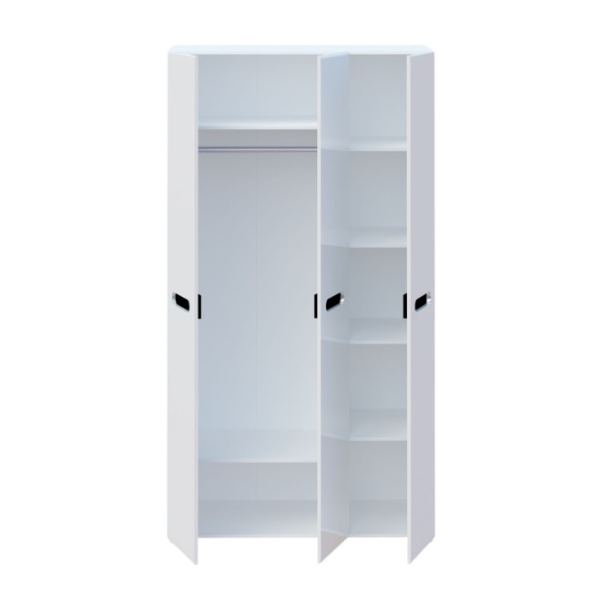 Шкаф 3Д Глянец Белый / Чёрный Бьянко Бьянко Мир Мебели