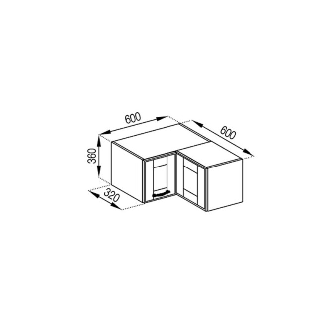 Кухонная секция антресоль А 60х60 кут прямий (320) Доминика Мир мебели