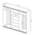 Шафа-купе із дзеркалом 2,5х2,1 Меги / Megy Глянець Шиншила Сіра MiroMark MG-25-GG