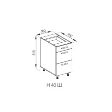 Кухонна секція нижня Н 40Ш LUX Б'янка Світ меблів  