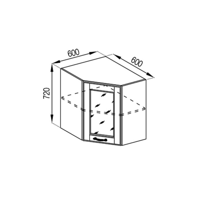 Кухонная секция верхняя 60*60Ск Доминика Мир мебели 