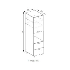 Кухонна секція пенал П 60 ДШ FAVORIT (h-920) Б'янка Світ меблів 