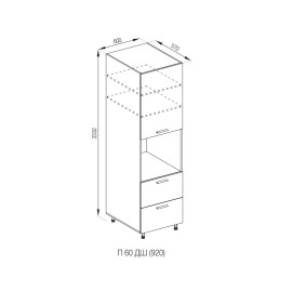 Кухонная секция пенал П 60 ДШ FAVORIT (h-920) Бьянка Мир мебели 