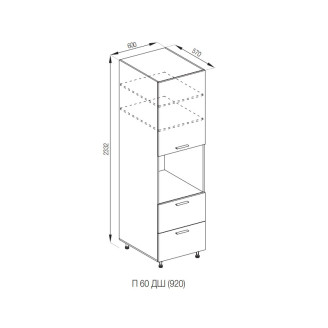 Кухонная секция пенал П 60 ДШ FAVORIT (h-920) Бьянка Мир мебели 