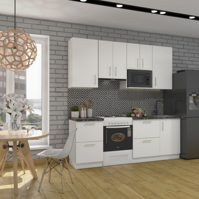 Кухня готова ДСП 3 Класик 2,2 м висота Н 900 плита окремо, з ручками Senam