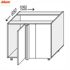Кухонна секція Мері нижня Кут Н 90° 1050х650/820 1дв Pro Blum MR-096W/9003gl MiroMark