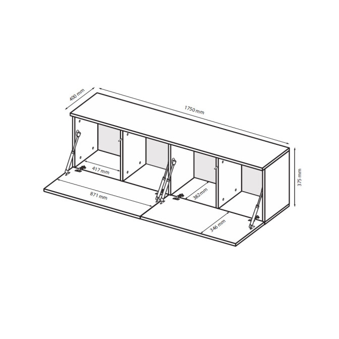 Секция LEG'S BOX TV 1,75 / Глянец Кашемир MiroMark LB-17-GC