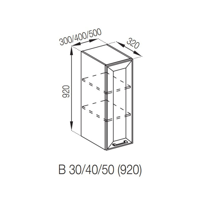 Кухонная секция верхняя В 50 (h-920) Марго Мир мебели