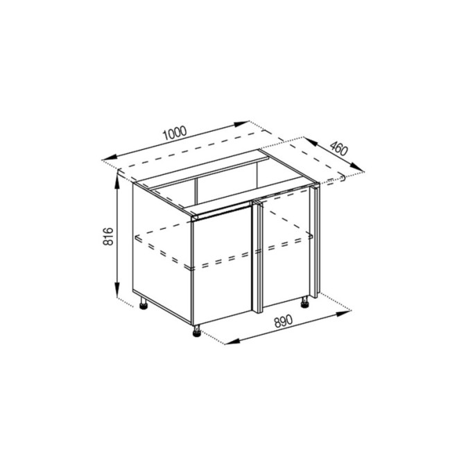 Кухонная секция нижняя Н 100 Тина Мир мебели