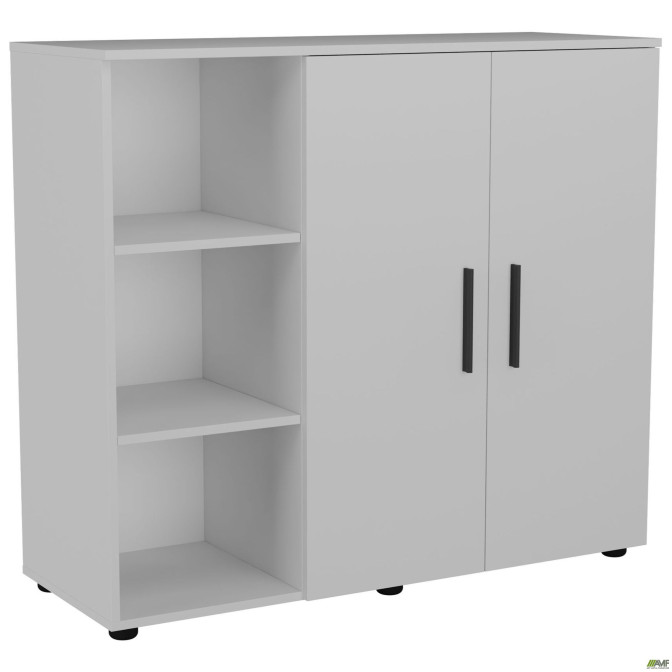 Комод City-422L две двери открытая секция (1120х420х1000Н) Белый AMF