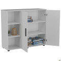 Комод City-422L две двери открытая секция (1120х420х1000Н) Белый AMF